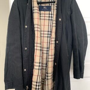 Burberry Coat Black Hooded Large